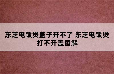 东芝电饭煲盖子开不了 东芝电饭煲打不开盖图解